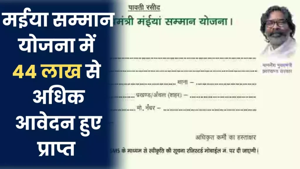 44 लाख से ज्यादा महिलाओं ने मुख्यमंत्री मंईयां सम्मान योजना के लिए किया आवेदन, जानिए आप कैसे आवेदन कर 12,000 रुपए का सालाना लाभ ले सकती है